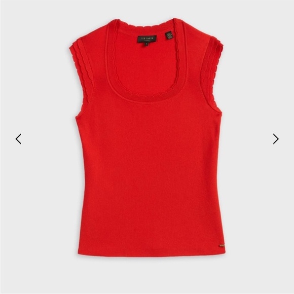TED BAKER Staciey Scallop Detail Knitted Top size 2 - Picture 1 of 13